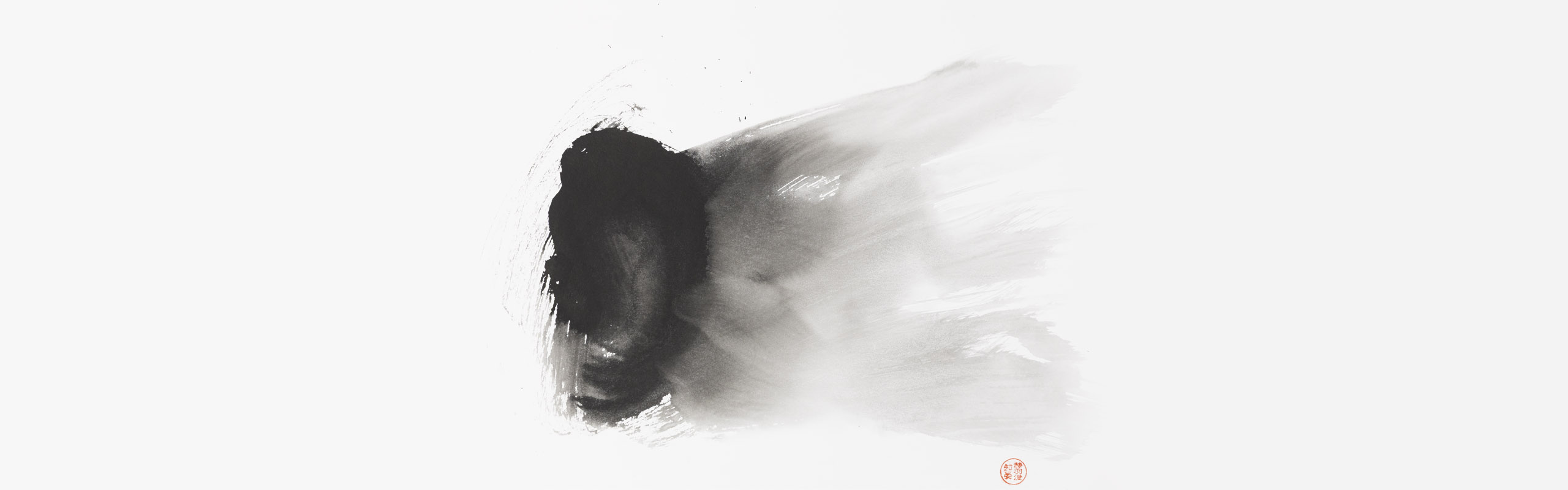 Passing clouds, sumi-e art